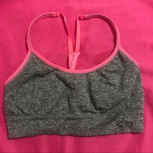 Gray & Pink Sports Bra